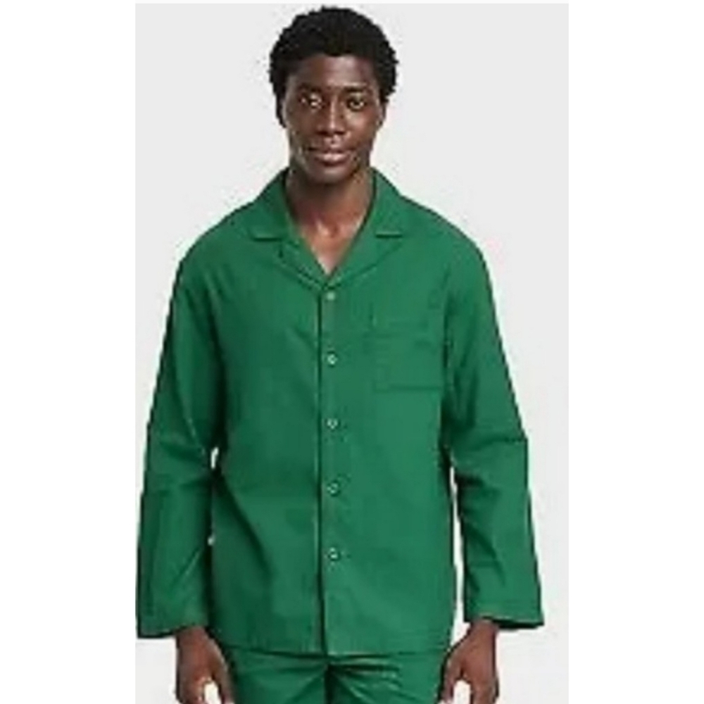 Goodfellow & Co Flannel Button down Pajamas top Green Size M